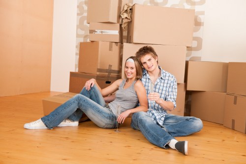 Packed boxes and furniture ready for a local home removal