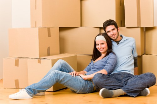 Unpacking boxes into a new home after a move