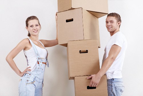 Local removals van near residential streets in Loxford